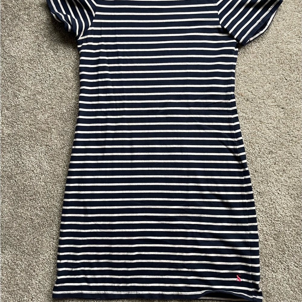 Joules Navy and Cream Striped Mini Dress